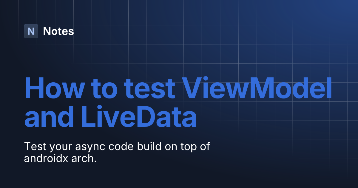How to test ViewModel and LiveData | Java Testing | Notes
