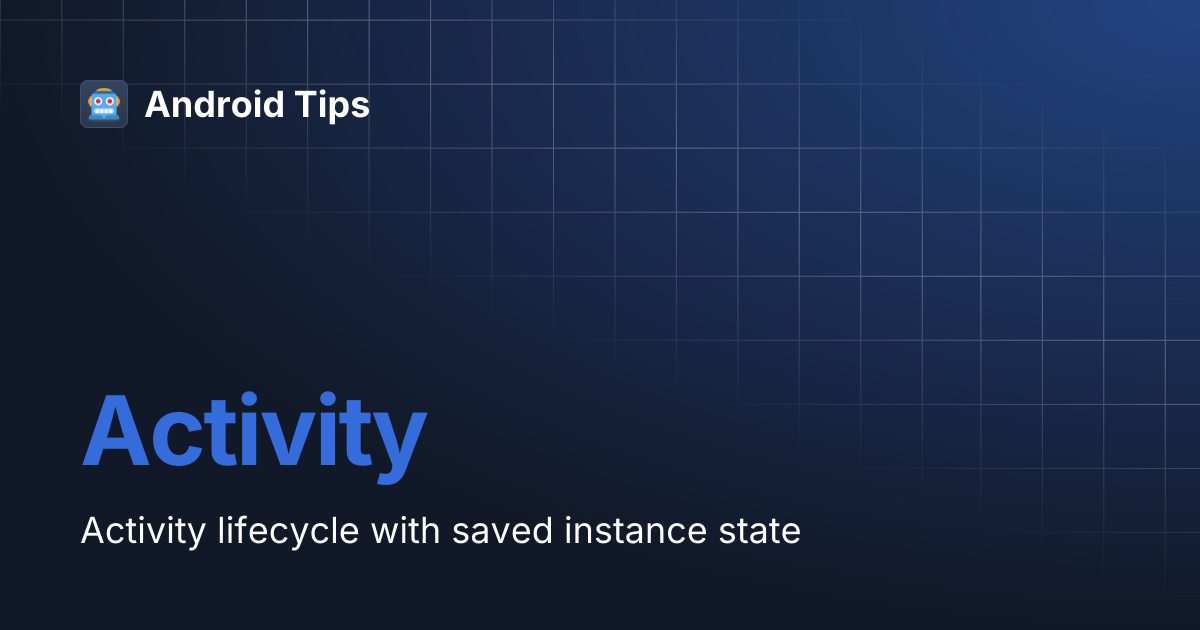 Activity | Android Tips